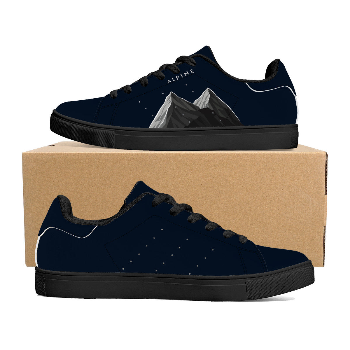 D27 Low-Top Synthetic Leather Sneakers - Marine blue